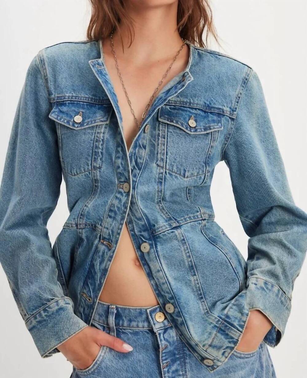 NEW WE THE FREE lula denim jacket in blue